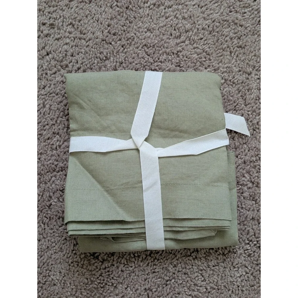 Quince European Linen Everyday Napkins Set Of 4 Willowleaf One Size NWT